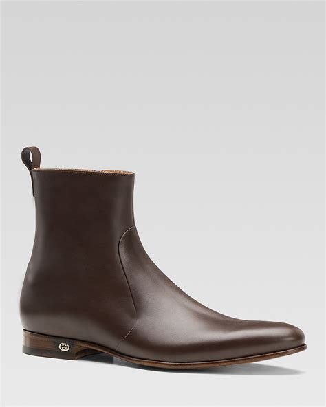 gucci faramir brown leather boots|Gucci ankle boots women.